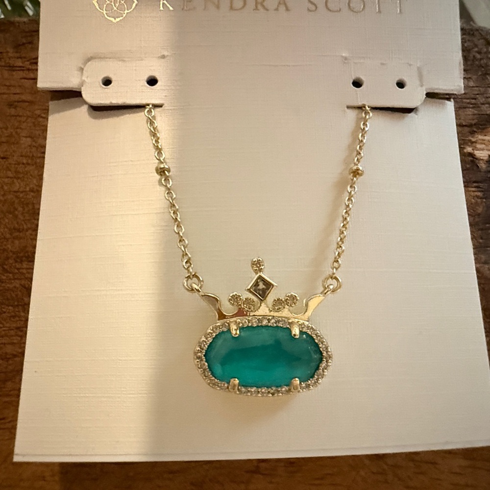 Kendra Scott Gold and Turquoise Disney Princess Crown Necklace - Picture 13 of 16